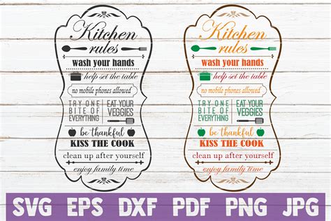 Download Free Kitchen Rules Cut Files