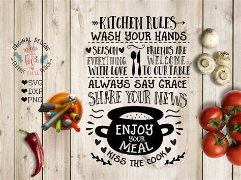 Download Free Kitchen Rules SVG Cut File DXF Files