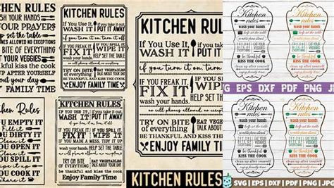 Download Free Kitchen Rules SVG Cut File For Silhouette