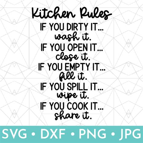 Download Free Kitchen Rules svg Easy Edite