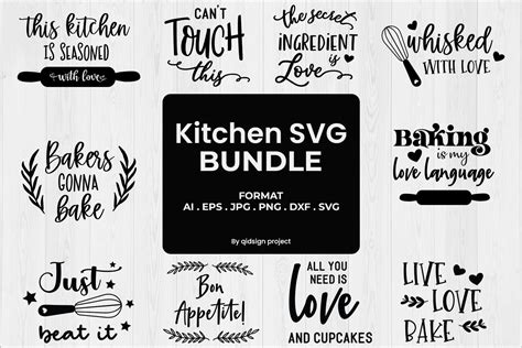 Download Free Kitchen SVG Bundle For Crafts