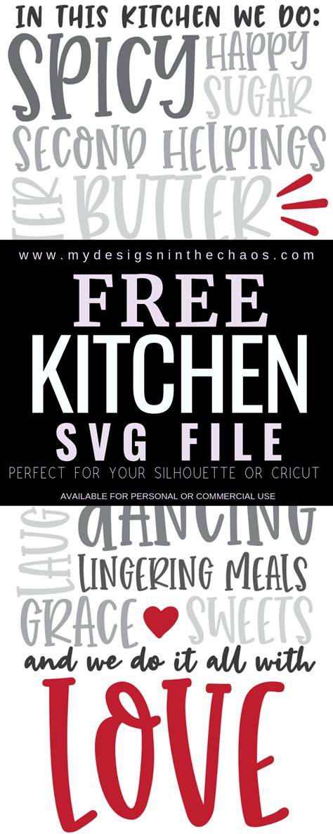 Download Free Kitchen SVG file For Silhouette
