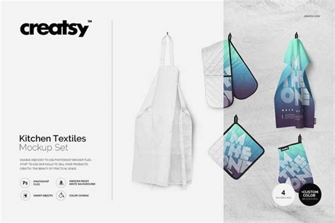 Download Free Kitchen Textiles Mockup Set PSD Templates Object Mockups Free PSD Mockups