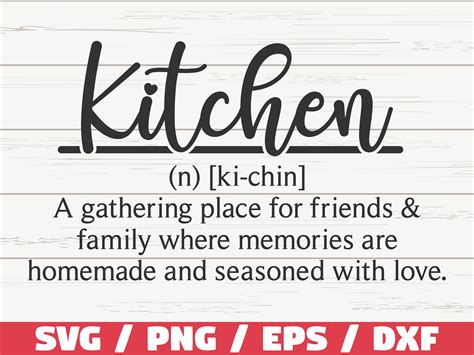 Download Free Kitchen Word Dictionary Definition SVG Cut File Commercial Use Free PSD Mockups