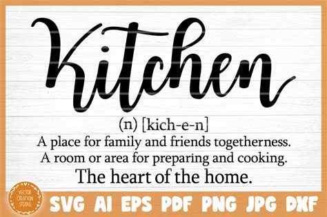Download Free Kitchen Word Dictionary Definition SVG Cut File Images