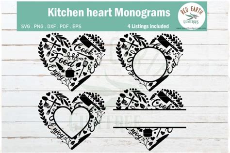 Download Free Kitchen heart,Kitchen heart monogram frames bundle
SVG,PNG,DXF,PDF,EPS For Crafts