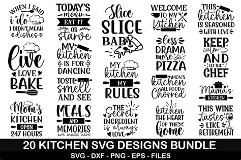 Download Free Kitchen quotes bundle svg DXF Files
