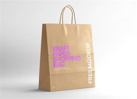 Download Free Kraft Bag Mockup - Front View PSD Generator