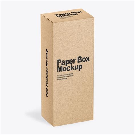 Download Free Kraft Box Mockup - Front View PSD Generator