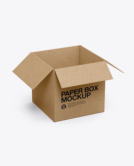 Download Free Kraft Boxes In Opened Box - Half Side View PSD Generator