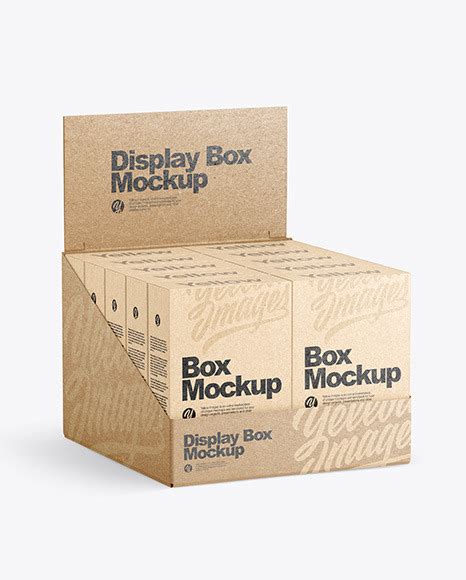Download Free Kraft Display Box & Kraft Boxes Mockup PSD for Branding