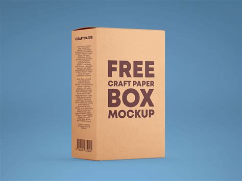 Download Free Kraft Paper Box Mockup - Front View PSD Generator