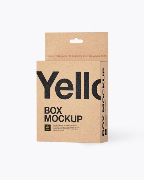Download Free Kraft Paper Box Mockup - Halfside View PSD Generator