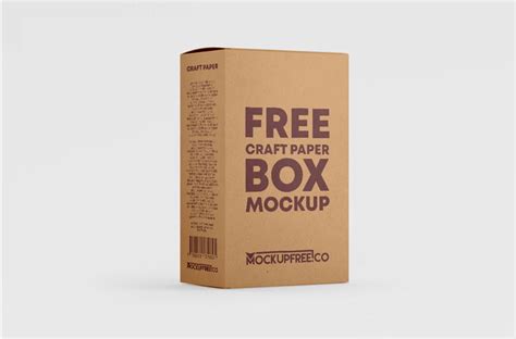 Download Free Kraft Paper Box Mockup TIFF PSD Generator