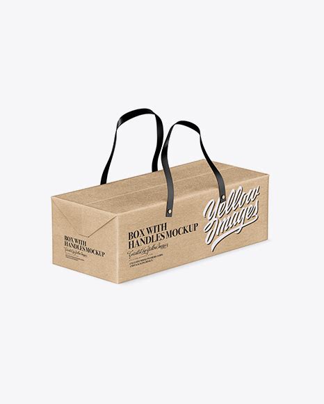 Download Free Kraft Paper Box With Handles Mockup - Half Side View PSD Generator