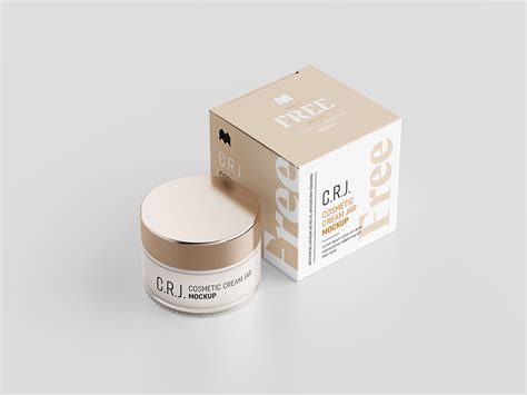 Download Free Kraft Paper Box with Cosmetic Jar Mockup PSD Generator Free PSD Mockups