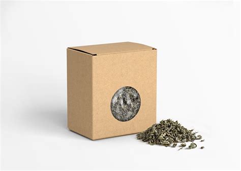 Download Free Kraft Paper Box with Tea Mockup PSD TIFF Files PSD Files