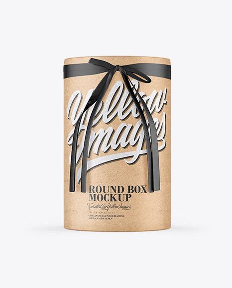 Download Free Kraft Round Box With String Mockup PSD Generator
