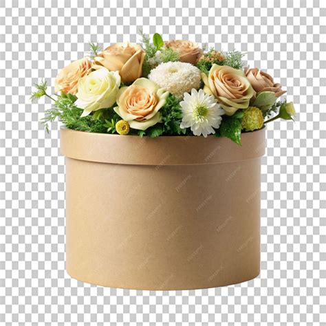 Download Free Kraft Round Flower Box Mockup PSD Generator