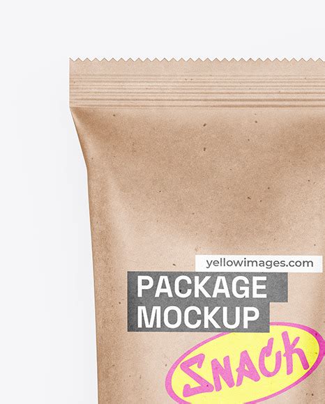 Download Free Kraft Snack Package Mockup - Back View PSD Generator