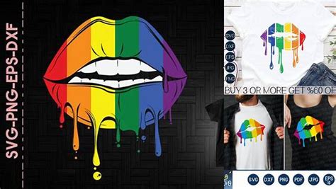 Download Free LGBTQ Lips Dripping Flag Color Love Commercial Use DXF Files