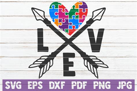 Download Free LOVE Autism Arrow Files Free PSD Mockups
