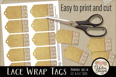 Download Free Lace Wrap Printable tags Files