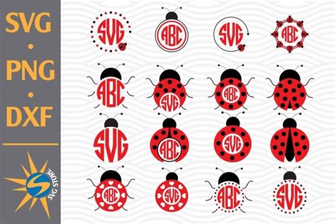Download Free Lady Bug Monogram SVG, PNG, DXF Digital Files Include Easy Edite