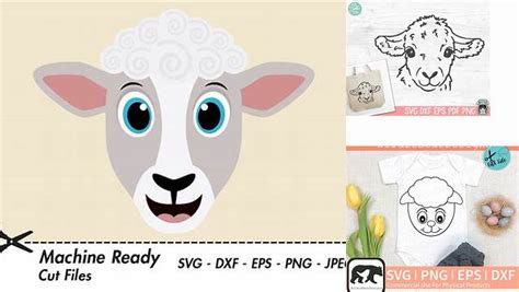 Download Free Lamb Face Clipart Cut Files