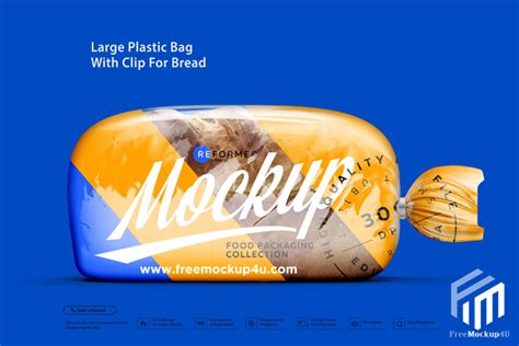 Download Free Large Plastic Bag With Clip For Bread PSD Generator PSD Files