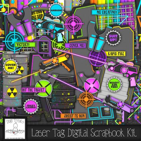 Download Free Laser Tag Digital Scrapbook Kit. Files