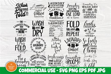 Download Free Laundry Bundle - 20 Laundry Designs - SVG Cut Files Commercial Use