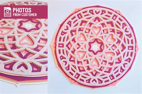 Download Free Layered 3D Love Mandala SVG Cut File Commercial Use Free PSD Mockups
