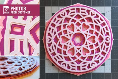 Download Free Layered 3D Love Mandala SVG Cut File DXF Files