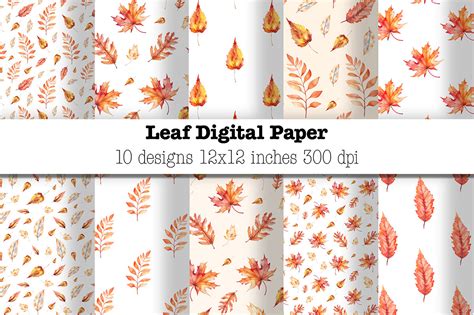 Download Free Leaf Digital Paper Printable