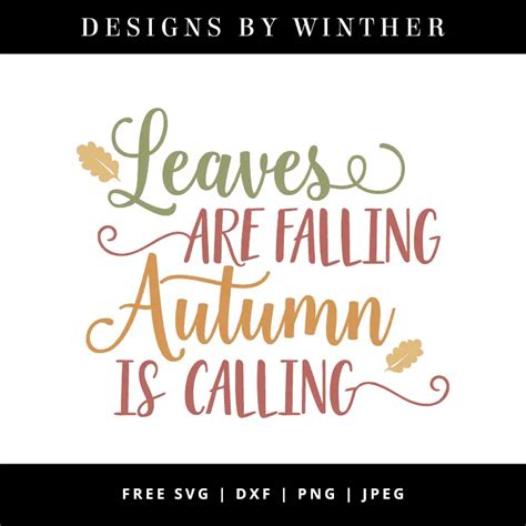 Download Free Leaves are Falling Autumn is Calling DXF Files