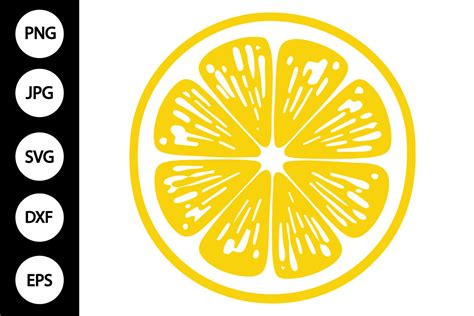 Download Free Lemon Slice SVG Clipart Printable Commercial Use DXF Files