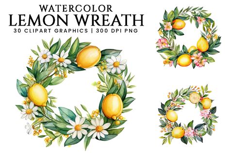 Download Free Lemon Wreath Commercial Use For Crafts
