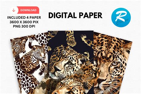 Download Free Leopard Coat Digital Papers Commercial Use For Crafts