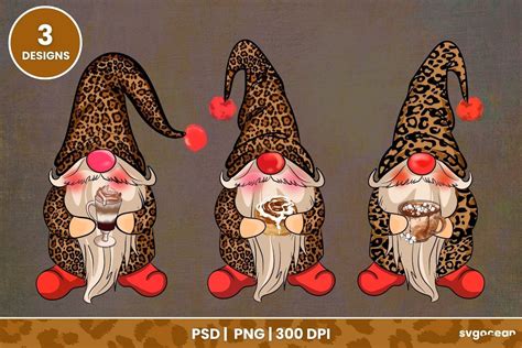 Download Free Leopard Gnomes | Png Sublimation For Crafts