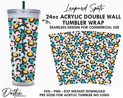 Download Free Leopard Tumbler Sublimation Commercial Use DXF Files
