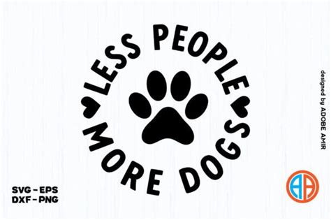 Download Free Less people more dogs SVG Cut File DXF Files