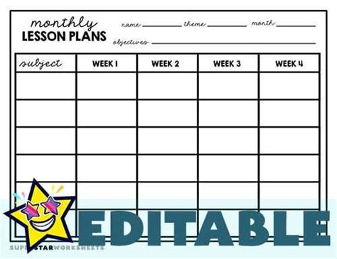 Free Lesson Plan Calendar To Print