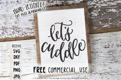 Download Free Let's Cuddle - Hand Lettered SVG For Crafts