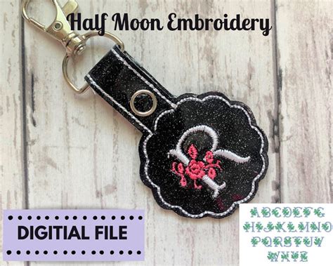 Download Free Letter B ITH Round Key Fob | Applique Embroidery Files For Crafts