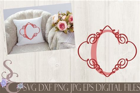 Download Free Letter C Initial Swirl Border Monogram SVG DXF Files