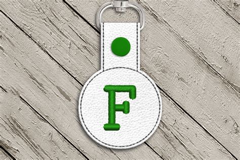 Download Free Letter F ITH Round Key Fob | Applique Embroidery Files DXF Files
