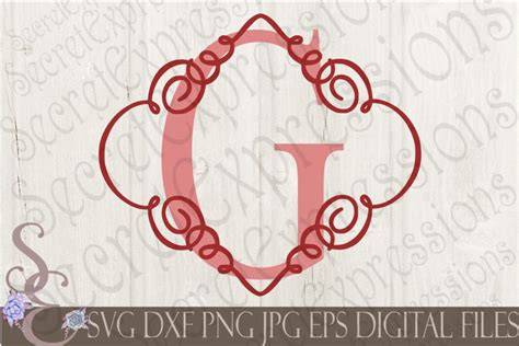Download Free Letter G Initial Swirl Border Monogram SVG Files For Crafts