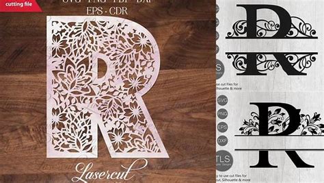 Download Free Letter R Monogram Papercut SVG For Crafts