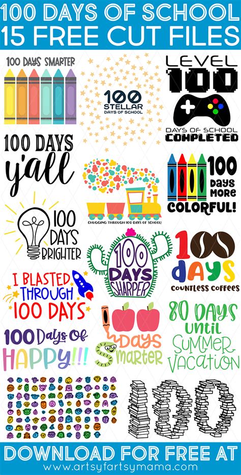 Download Free Level 100 Days Of School SVG Cut File Files DXF Files